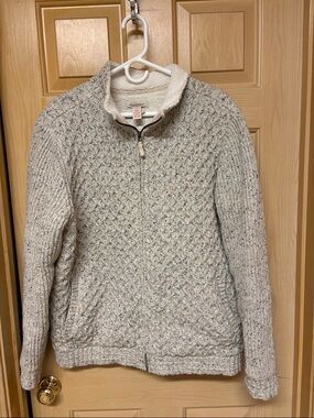 Cozy zip up Cable Knit Sweater - Cream